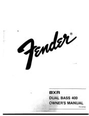 Fender BXR dual bass 400 manual .